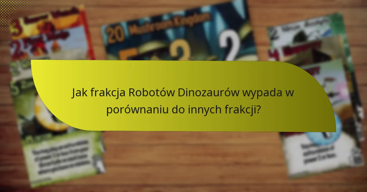 Jak frakcja Robotów Dinozaurów wypada w porównaniu do innych frakcji?