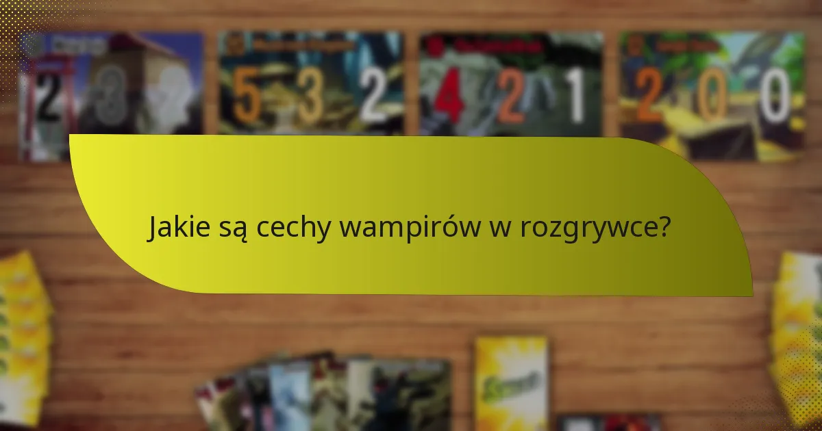 Jakie są cechy wampirów w rozgrywce?