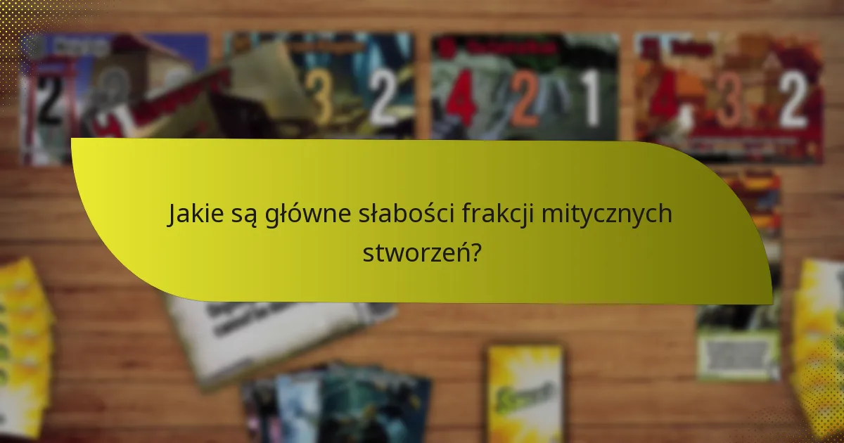 Jakie są główne słabości frakcji mitycznych stworzeń?