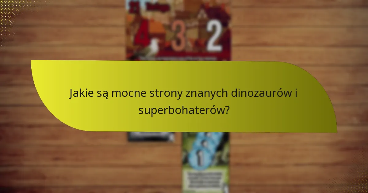 Jakie są mocne strony znanych dinozaurów i superbohaterów?