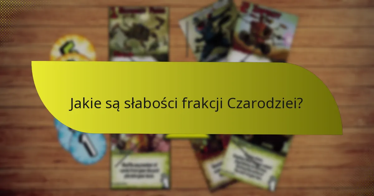 Jakie są słabości frakcji Czarodziei?
