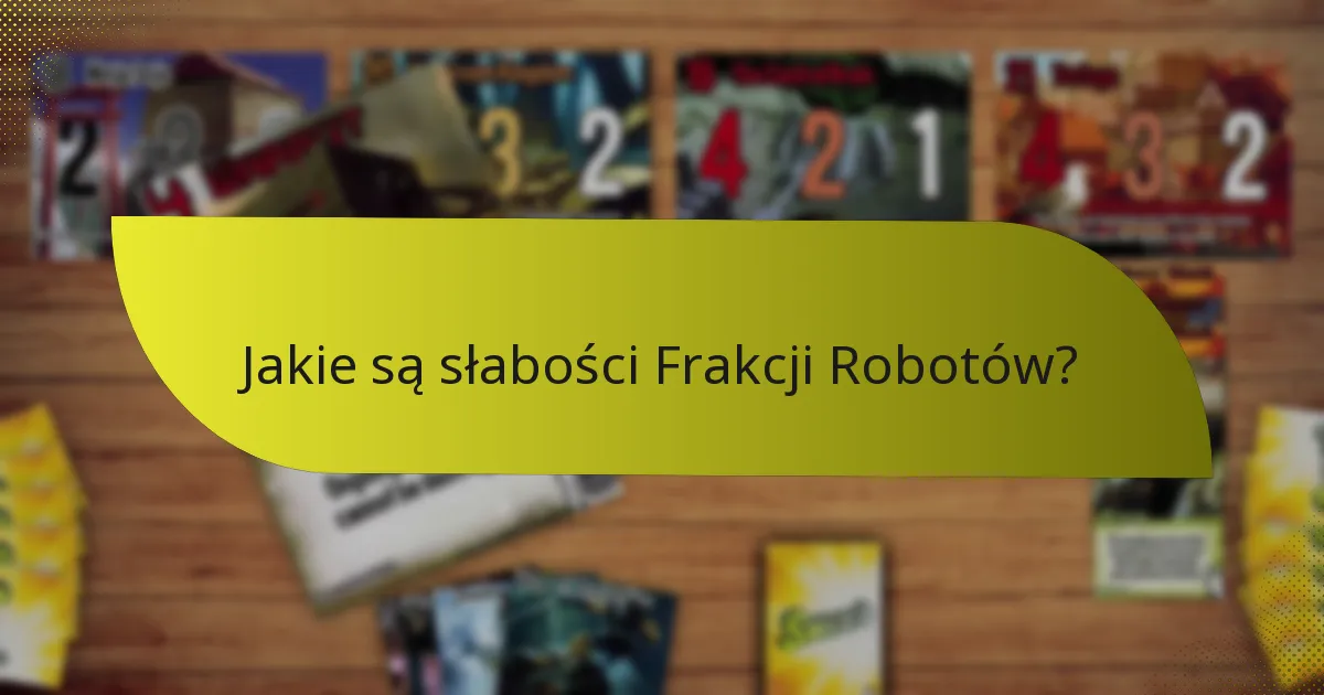 Jakie są słabości Frakcji Robotów?