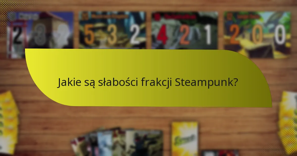 Jakie są słabości frakcji Steampunk?