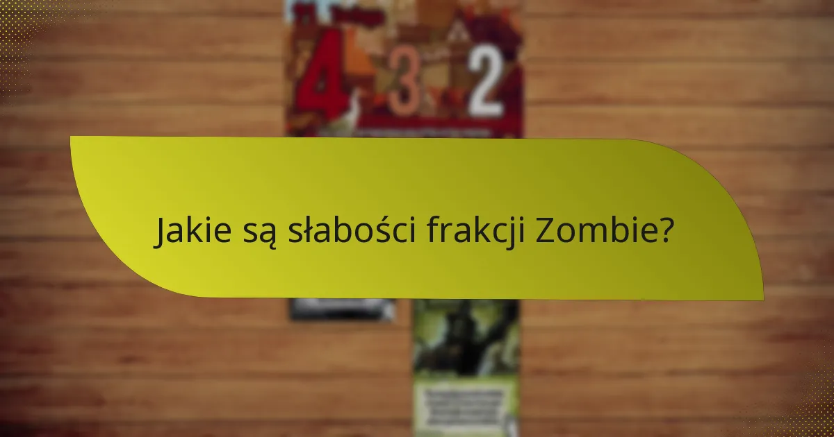 Jak frakcja Zombie wypada w porównaniu do innych frakcji?