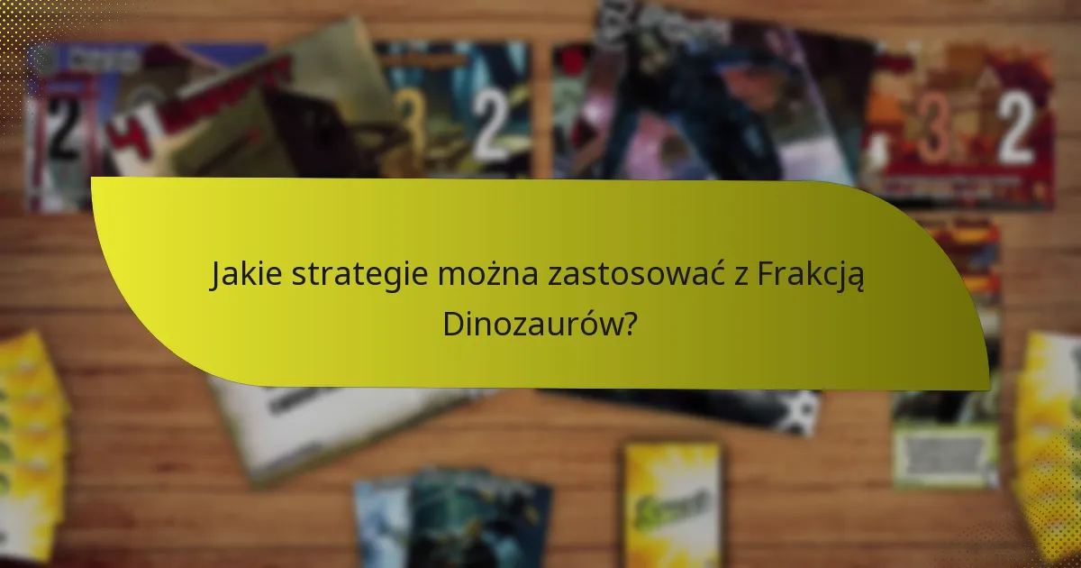 Jakie strategie można zastosować z Frakcją Dinozaurów?